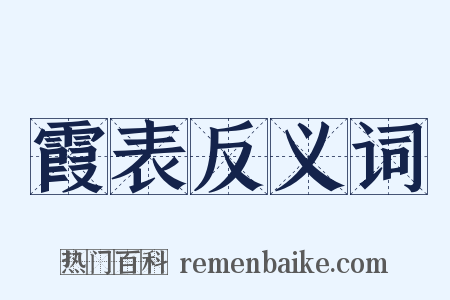 霞表反义词是什么意思的图片